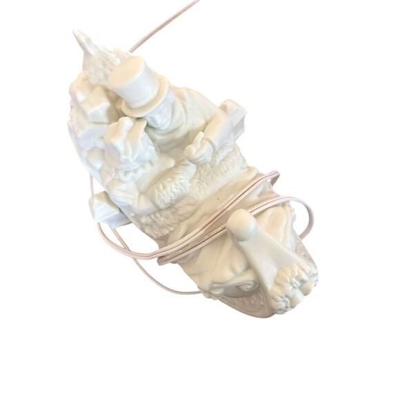 Santa's Workbench Lighted Sleigh Christmas Decor Beige Jade Porcelain - Picture 6 of 10